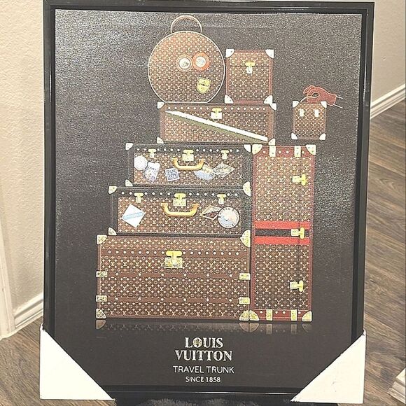Alexandre Venacio Travel Trunk Louis Vuitton 1858 Framed Canvas Wall Decor - Picture 6 of 8